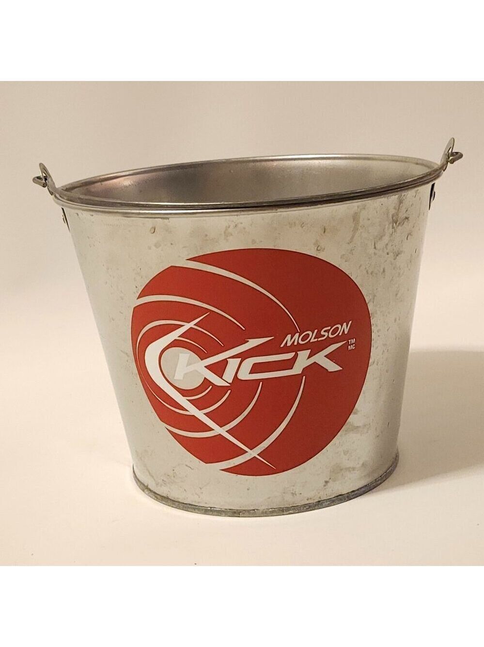RETRO MOLSON KICK BEER BUCKET METAL BAR USED Discontinued beer